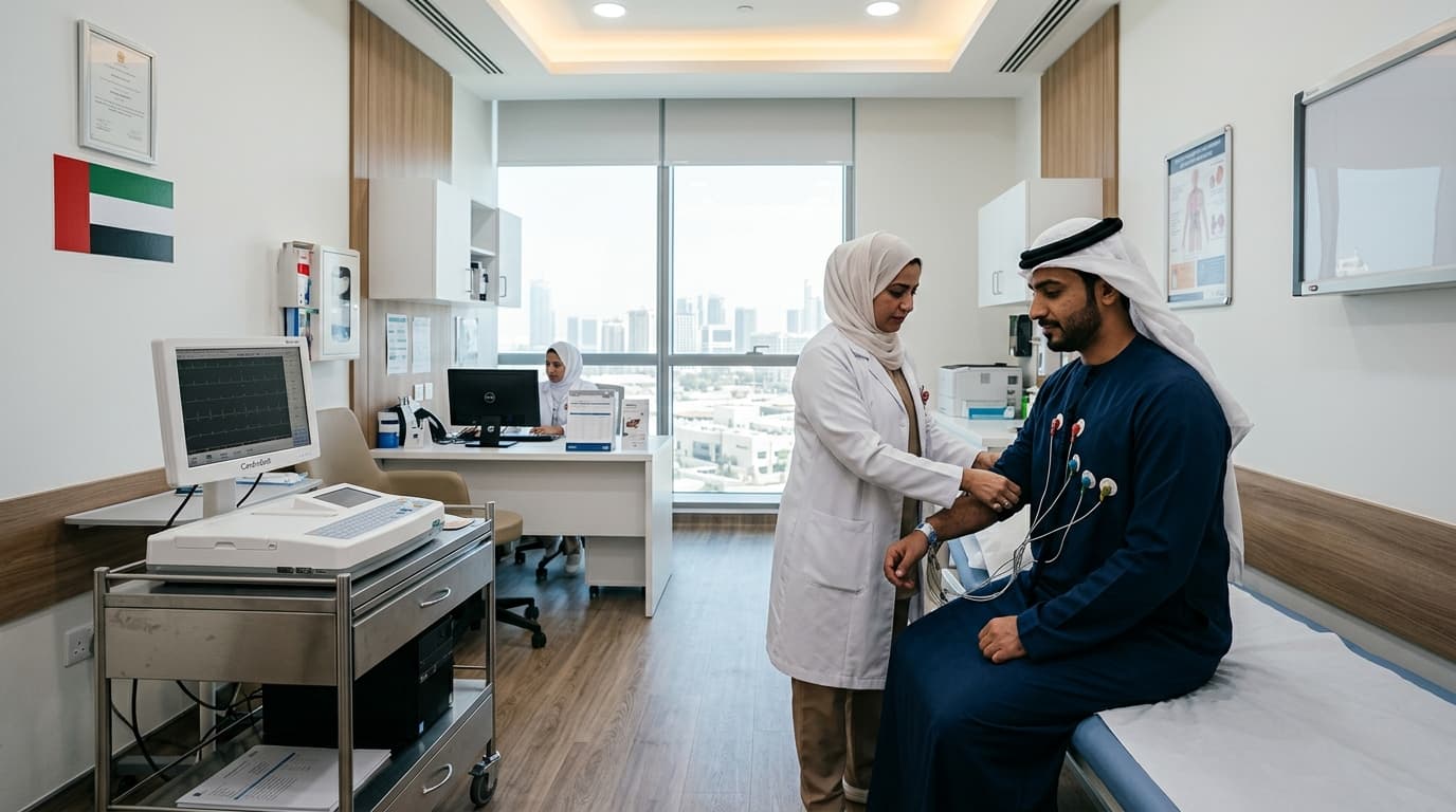 Step 3: Complete Medical Test and Emirates ID Application illustration